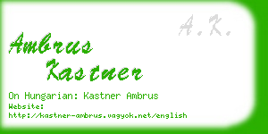 ambrus kastner business card